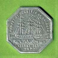 BAYONNE /CHAMBRE DE COMMERCE / VIGENT BLUE / ALU / 10 CENTS / 1920 / NECESSITE - Monétaires / De Nécessité