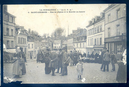 Cpa Du 27 Saint Georges Rue De L' église Et Marché Au Beurre   NOV20-71 - Saint-Georges-Motel