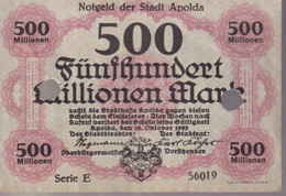 Notgeld Allemagne 500 Millionen Mark / 500 Millions De Mark - 12/10/1923 - Bon état - Perforations D'annulation - Colecciones