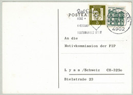 Deutsche Bundespost 1965, Postkarte Bad Salzuflen - Lyss (Schweiz), Herz / Coeur / Hearth - Bäderwesen