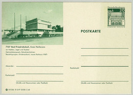 Deutsche Bundespost 1968, Bildpostkarte Bad Friedrichshall, Neues Rathaus - Bäderwesen