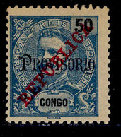 ! ! Congo - 1915 D. Carlos OVP "Provisorio" 50 R - Af. 131 - MH - Portuguese Congo