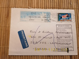 Tampon Return To Sender / Moved, Address Unkown Sur Lettre Française, 06/01/1998 - Otros & Sin Clasificación