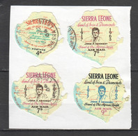 G663 SIERRA LEONE IRON AND DIAMONDS KENNEDY 1963 4ST USED - Géographie