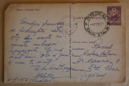 O3 ROUMANIA BELLE CARTE ENTIER 1958  VOYAGEE  + SINAIA CHATEAU PELES + AFFRANCHISSEMENT INTERESSANT - Cartas & Documentos