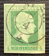 RARITÄT „AUSG“ Stempel Auf Mi. 5a KABINETT Gepr. BPP: Preussen 1856 4 Pf Mit AUSGABE Stpl - Gebraucht