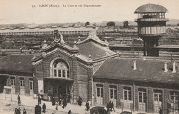 CARTE POSTALE ORIGINALE ANCIENNE LAON LA GARE ET SES DEPENDANCES POSTE AIGUILLAGES TRIAGE ET ATELIERS ANIMEE ANIMEE (02) - Gares - Sans Trains