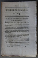 Bulletin Des Lois Du Royaume De France N°63, 7e Série, T.2, 1816, Deuil Général - Décrets & Lois