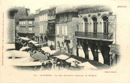 St Girons * La Rue Gambetta Pendant Le Marché * Imprimerie Nouvelle * Grand Café De L'union - Saint Girons