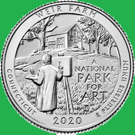 USA Quarter 1/4 Dollar 2020 P, Weir Farm - Connecticut, KM#720, Unc - 2010-...: National Parks