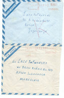 Argentina 1973 - Two  AirMail Letters Via Yugoslavia,Macedonia,red Machine Stamp - Storia Postale