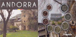 Andorra 2019 Stgl./unzirkuliert Amtlicher Kursmünzensatz Stgl./unzirkuliert 2019 Euro Nachauflage Im Folder - Andorre