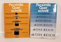 2x Facsimile Querschnitt Völkischer Beobachter + Das Reich Scherz 1950er Jahre Drittes Reich Geschichte - 5. Wereldoorlogen