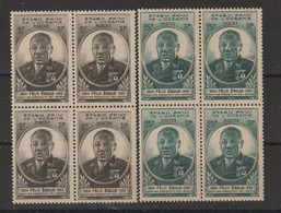 Océanie 1945 F Eboué 180-181 En Bloc De 4 ** MNH - Unused Stamps