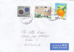 GOOD JAPAN Postal Cover To ESTONIA 2013 - Good Stamped: Orange ; Fishman - Andere & Zonder Classificatie