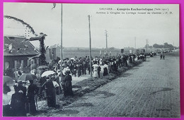 Cpa Grugies Congrès Eucharistique 1911 Arrivée Cortège D' Oestres Carte Postale 02 Aisne Rare Proche St Quentin - Grugies