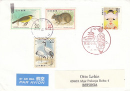GOOD JAPAN Postal Cover To ESTONIA 2012 - Good Stamped: Birds ; Animal ; Woman - Other & Unclassified