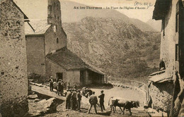 Ax Les Thermes * La Place De L'église D'ascou * Villageois - Ax Les Thermes