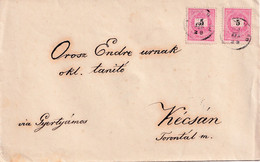 A1145- LETTER TO CARPANIS Gyertyámos  , JUD TIMIS  OCUPATIA  AUSTRO -UNGARA  , USED STAMP ON COVER 1899 - Cartas & Documentos