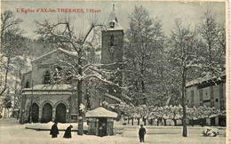 Ax Les Thermes * La Place De L'église , L'hiver , Sous La Neige - Ax Les Thermes