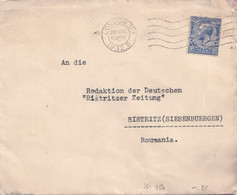 A1147 - BISTRITZER ZEITUNG BISTRITZ ROUMANIA  , USED STAMP TWO PWNCE  ON COVER 1932 - Storia Postale