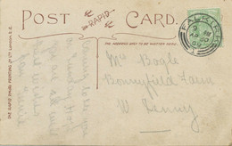 GB SCOTTISH VILLAGE POSTMARKS „FALKIRK / 1“ Superb Strike (24mm, Time Code „9 PM") On VF  RP Postcard (Miss Olive May) - Ecosse