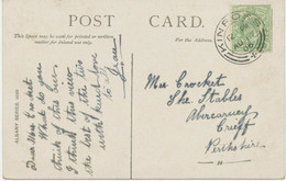 GB SCOTTIS VILLAGE POSTMARKS „KINROSS“ Superb Strike (25mm, Time Code „12 PM“) On Superb Col.postcard Kinross House 1906 - Escocia