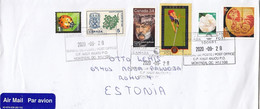 GOOD CANADA Postal Cover To ESTONIA 2020 - Good Stamped: Dog ; Sport ; Gaspe ; Flowers - Covers & Documents