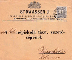 A1153- STOWASSER J. BUDAPEST LETTER TO APAHIDA CLUJ 1896  STAMP - Briefe U. Dokumente