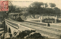 Elbeuf * 1905 * Train Locomotive Machine * Viaduc Et Tunnel , Rue De L'hospice * Ligne Chemin De Fer Seine Maritime - Elbeuf