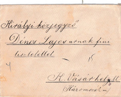 A1157  -  LETTER FROM HUNGARY TO HAROMSZEK COVASNA ROMANIA 1893  STAMP ON COVER - Covers & Documents