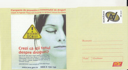 8469FM- DRUG PREVENTION CAMPAIGN, HEALTH, COVER STATIONERY, ENTIER POSTAL, 2005, ROMANIA - Droga