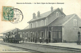 Beaune La Rolande * 1907 * La Gare ( Ligne De Bourges à étampes ) * Train Locomotive Machine * Ligne Chemin De Fer Loire - Beaune-la-Rolande