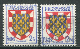 21250 FRANCE N°902i**/°(Cérés) 2F Armoirie De Touraine : 2 Avec Crochet + Normal  1951 TB - Neufs