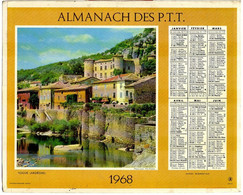 CALENDRIER GF 1968 - Vogue 07 Ardèche, Alpinistes En Cordée, Imprimeur Oberthur Rennes (calendrier Double) - Grand Format : 1961-70