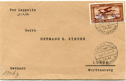 EGYPTE LETTRE PAR ZEPPELIN DEPART 10 AP 31 CAIRE GRAF ZEPPELIN POUR L'ALLEMAGNE - Posta Aerea