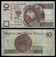 POLAND BANKNOTE - 10 ZLOTYCH 1994 P#173a F/VF (NT#04) - Pologne