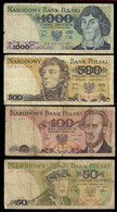 POLAND BANKNOTE - 4 USED NOTES 1982-1986-1988 F/VF (NT#04) - Pologne