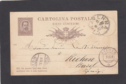 ENTIER POSTAL DE CHIAVENNA POUR RIEHEN,SUISSE.CACHET AMBULANT NO 41. - Stamped Stationery