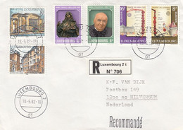 GOOD LUXEMBOURG " REGISTERED " Postal Cover To NETHERLANDS 1982 - Good Stamped: Architecture ; Persons - Storia Postale