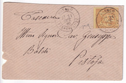 1880 - PRECURSEUR MONACO - UTILISATION SAGE RARE Sur ENVELOPPE => PISTOIA (TOSCANE) - ...-1885 Precursori