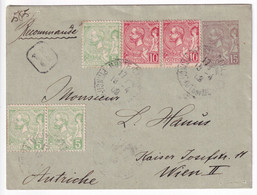 1909 - MONACO - SUPERBE ENVELOPPE RECOMMANDEE De MONTE-CARLO => WIEN (AUTRICHE) ! - Postwaardestukken