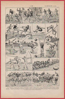 Jeux Olympiques. Épreuves De Courses, Lancer, Tir à La Corde, Du Sac Lourd, Rugby .. Illustration Bombled. Larousse 1922 - Documents Historiques