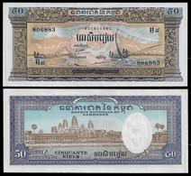 CAMBODIA BANKNOTE - 50 RIELS (1972) P#7c UNC (NT#04) - Cambodja