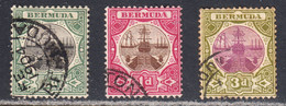 Bermuda 1902-03 Cancelled, Wmk Crown CA, SG 31-33 - Bermudes