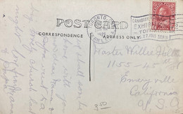 Canada 1921 2 Cents Stamp Affixed Canadian National Exhibition Toronto Slogan Cancellation Post Card. - Otros & Sin Clasificación