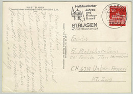 Deutsche Bundespost 1970, Ansichtskarte St.Blasien - Unterägeri (Schweiz), Kneipp, Brandenburger Tor - Bäderwesen