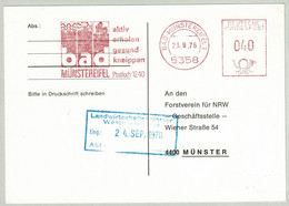 Deutsche Bundespost 1976, Postkarte EMA Bad Münstereifel - Münster - Bäderwesen