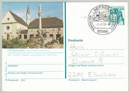 Deutsche Bundespost 1978, Bildpostkarte Schloss Eltz Bad Aibling Gefrees - Elmhorn, Brunnen/Fontaine, Château/Castle - Bäderwesen