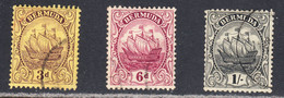 Bermuda 1910-25 Cancelled, Wmk Multi CA, SG 49,50,51a - Bermudas